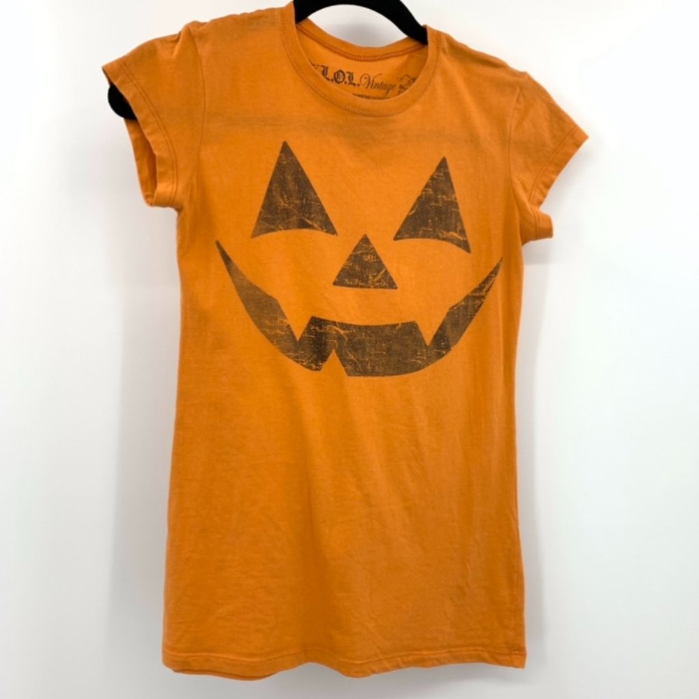 L.O.L. Vintage Pumpkin Tee Shirt Halloween Jack O